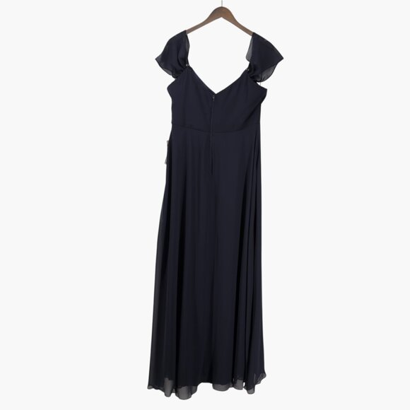 Birdy Grey Devin Chiffon Convertible Midnight Navy Blue Dress Size XL - Picture 4 of 8